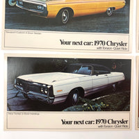Let of 6 1970 Chrysler Advertising Postcards