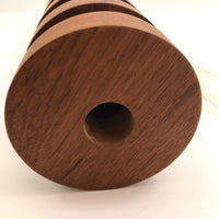 Columnar Tall Modernist Teak Vase