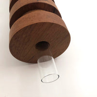 Columnar Tall Modernist Teak Vase