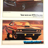 Let of 6 1970 Chrysler Advertising Postcards