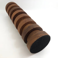 Columnar Tall Modernist Teak Vase