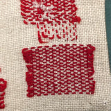 French Red and White Darning Sampler with Out of Order Alphabet