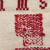 French Red and White Darning Sampler with Out of Order Alphabet