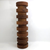 Columnar Tall Modernist Teak Vase