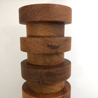 Columnar Tall Modernist Teak Vase