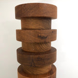 Columnar Tall Modernist Teak Vase