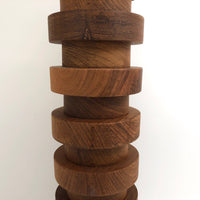 Columnar Tall Modernist Teak Vase