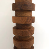 Columnar Tall Modernist Teak Vase