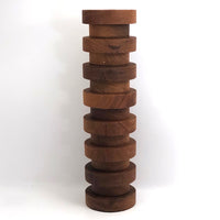 Columnar Tall Modernist Teak Vase