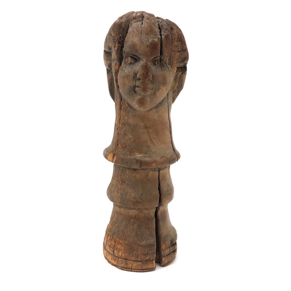 Wonderful Old Carved Figure, Presumed Very Early Bedpost Doll