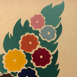 Decorative Gouache Fireside Studios "Practice Board" Flower Tree Painting, 1935