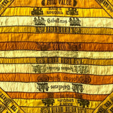 Stunning Antique Cigar Silk Quilt with Calico Fabric Back