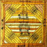 Stunning Antique Cigar Silk Quilt with Calico Fabric Back