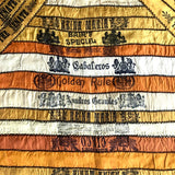 Stunning Antique Cigar Silk Quilt with Calico Fabric Back