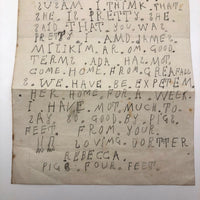 Dear Father From Your Loving Dortter Rebecca Hand-written Letter, 1857