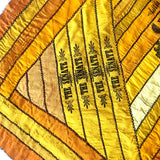 Stunning Antique Cigar Silk Quilt with Calico Fabric Back