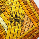 Stunning Antique Cigar Silk Quilt with Calico Fabric Back