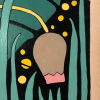 Decorative Gouache Fireside Studios "Practice Board" Floral Painting, 1935