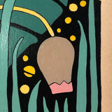 Decorative Gouache Fireside Studios "Practice Board" Floral Painting, 1935