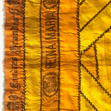 Stunning Antique Cigar Silk Quilt with Calico Fabric Back