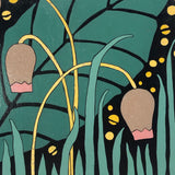 Decorative Gouache Fireside Studios "Practice Board" Floral Painting, 1935