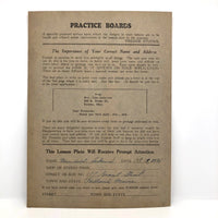 Decorative Gouache Fireside Studios "Practice Board" Floral Painting, 1935