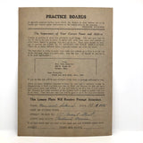 Decorative Gouache Fireside Studios "Practice Board" Floral Painting, 1935