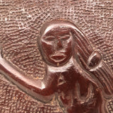 Relief-carved Heavy Wooden Folk Art Virgo Wall Plaque
