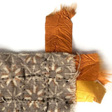 Stunning Antique Cigar Silk Quilt with Calico Fabric Back