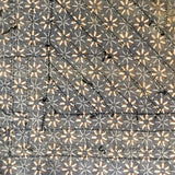 Stunning Antique Cigar Silk Quilt with Calico Fabric Back