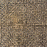 Stunning Antique Cigar Silk Quilt with Calico Fabric Back