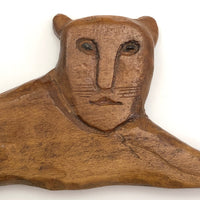 Charming Little Hand-carved Wooden Lion