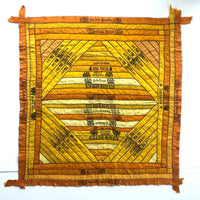 Stunning Antique Cigar Silk Quilt with Calico Fabric Back
