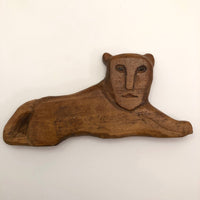 Charming Little Hand-carved Wooden Lion
