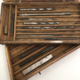 Irvin Augur Bit Company Wooden Box with Center Stem Bits