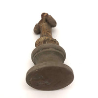 Antique Carved, Painted Wooden Chinese Figure on Base