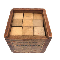 Early Milton Bradley Froebel Kindergarten Blocks - Gift 5 Box, 27 Square Blocks