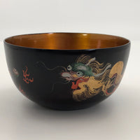 Chinese Foochow Lacquer Bowl With Goldfish and Dragon