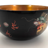 Chinese Foochow Lacquer Bowl With Goldfish and Dragon