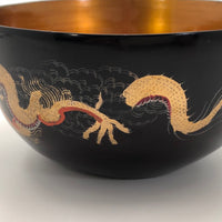 Chinese Foochow Lacquer Bowl With Goldfish and Dragon
