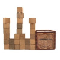 Early Milton Bradley Froebel Kindergarten Blocks - Gift 5 Box, 27 Square Blocks
