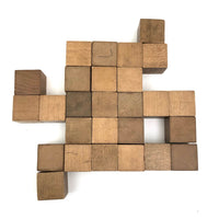 Early Milton Bradley Froebel Kindergarten Blocks - Gift 5 Box, 27 Square Blocks