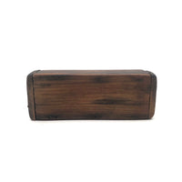 Old Carved, Jointed Folk Art Man Stabbed in Leg in Coffin Box