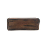Old Carved, Jointed Folk Art Man Stabbed in Leg in Coffin Box