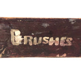 SOLD Aptly Painterly Old Slide Top Brushes Box Red Paint