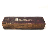 Wonderful Old Slide Top Brushes Box in Old Red Paint