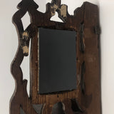 Folky Hand-carved Antique Corner Shelf with Mirrors