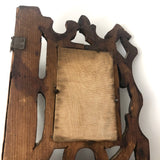 Folky Hand-carved Antique Corner Shelf with Mirrors