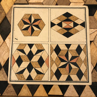 Rare 19th C. Large Mosaic Work Parquetry Set in Original Slide Top Box