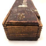 SOLD Aptly Painterly Old Slide Top Brushes Box Red Paint
